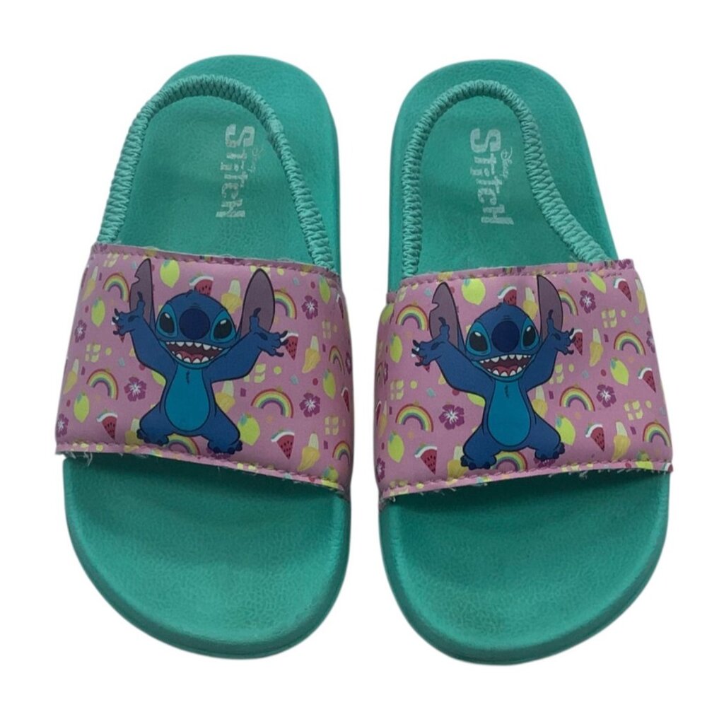 Disney Stitch Kids Slides Sandals Toddler Size 9/10 Non Slip Summer Beach